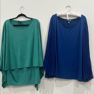 Elegant Green and Blue Women's Tops